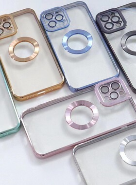 CD镂空电镀适用苹果17PRO MAX手机壳iphone14 13 11 XR 7P 12PRO透明壳 带镜头膜电镀软壳TPU软壳16 15PRO