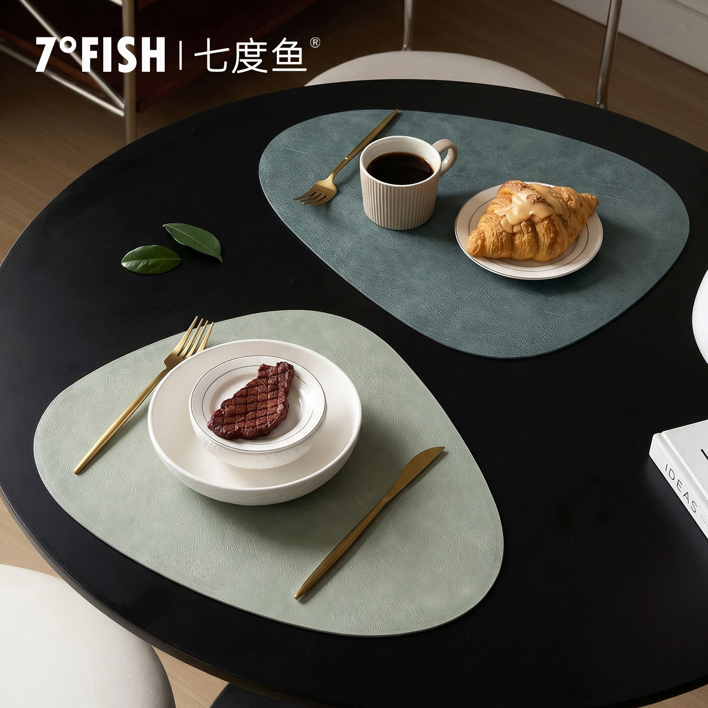 北欧牛皮纹皮革餐垫杯垫防水防油餐桌垫西餐厅隔热垫餐碗垫餐具垫图片