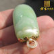 方言放巨漏罕见珠宝级别带猫眼效应翠青玉18K金镶玉蝉吊坠眼线直R