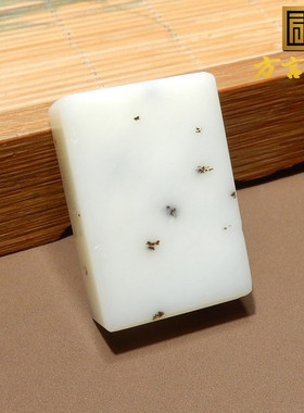 特色方言品牌和田玉精品青海料白玉桂花糕意境平安无事牌吊坠R9