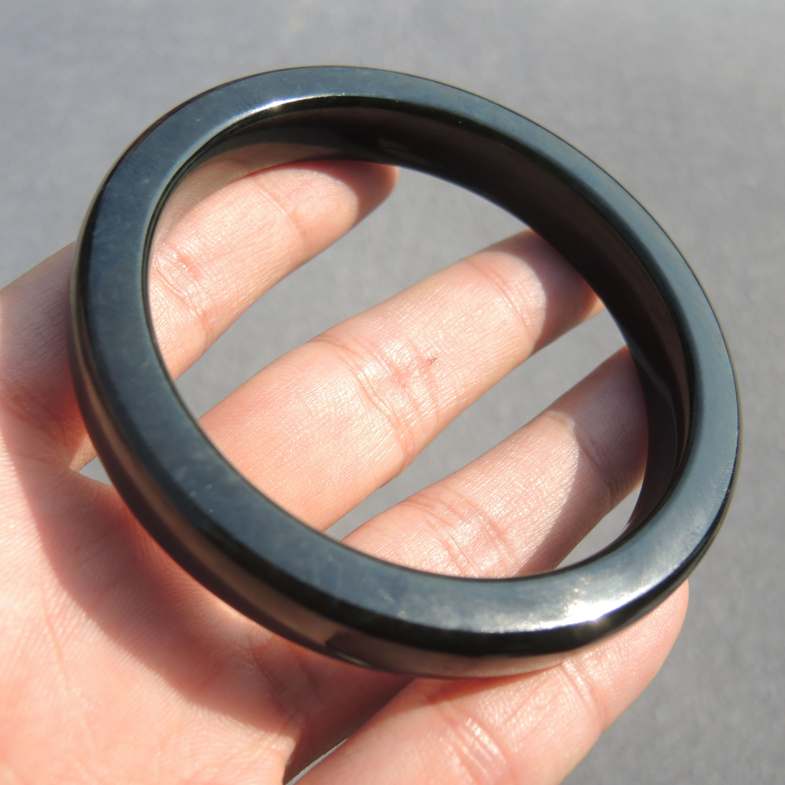 美哭了方言和田玉老熟新疆塔县塔青黑羊脂油润细腻61mm精美手镯S