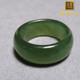 美滋滋方言和田玉精美俄罗斯老坑冰底灵活猫眼碧玉22mm戒指扳指w1