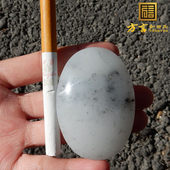 方言企业和田玉精品玉龙河老熟籽料细腻特色黑芝麻白青花皮带扣F