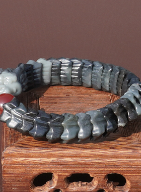 方言和田玉新疆青花意境聚墨手串