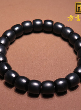 美美哒方言和田玉新疆墨玉10mm直切豪华老型珠手串手链A2