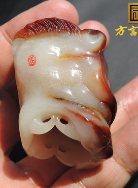 冷门但好玩方言品牌玉珍藏级古河道老熟珍稀红色名品三色玉扳指R