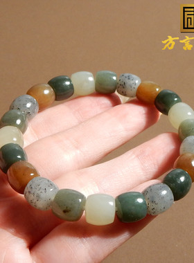 美美哒方言特惠新疆青花糖玉青玉晴水直切多宝9mm老型手串手链A2