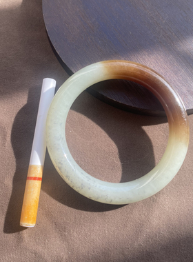 新疆且末糖白玉点墨青花57mm手镯