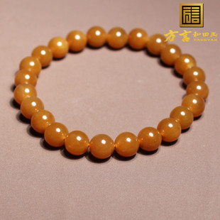 市场价2万元1880元大放漏金山矿颗颗无结构黄金糖玉8mm轻奢手串A6