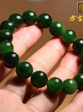 红皮辣阳绿难得收藏级12mm手串