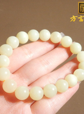 新疆且末老坑料黄口圆珠10mm手串