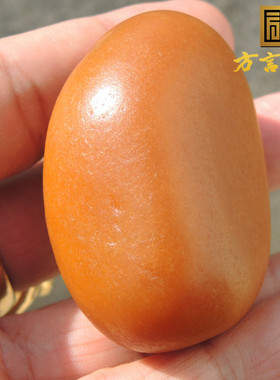 放大漏回馈了热卖珍稀名品栗子黄色黄玉原石籽料红沁皮玩料把件R