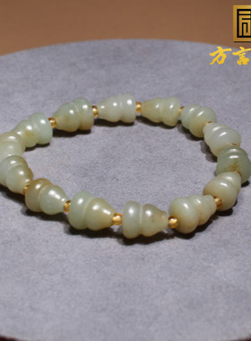 方言和田玉新疆且末糖白葫芦手串