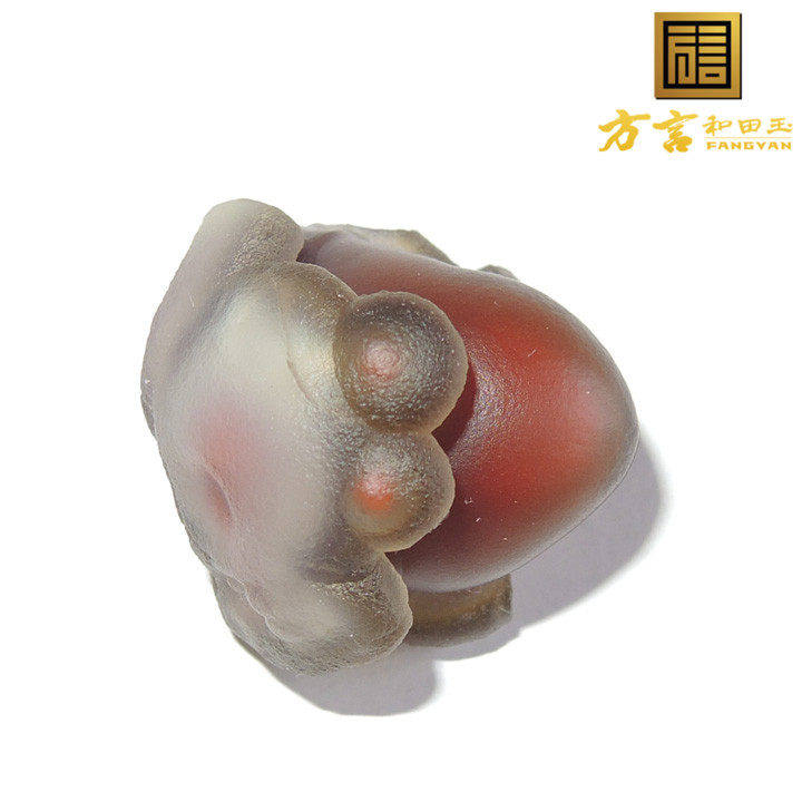 方言和田玉特惠仅16600元黑山珠宝化石榴籽南红籽料玩料金蟾吊坠R