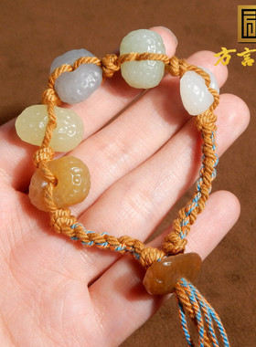 新疆随型黄口白玉糖料多宝手串