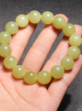 方言和田玉且末高脂糯黄口料手串