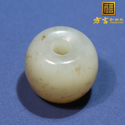 方言精品和田玉佩戴放漏新疆且末糖白玉16mm桶珠DIY配饰锁骨链O2