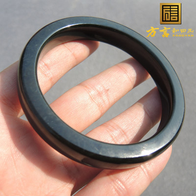 美哭了方言和田玉老熟新疆塔县塔青黑羊脂油润细腻61mm精美手镯S