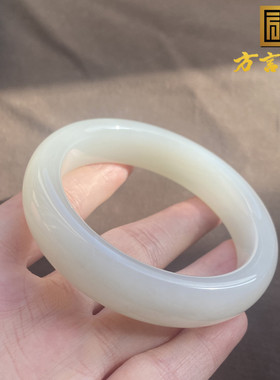 新疆且末油润白玉54mm小轮胎手镯