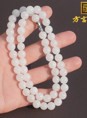 方言和田玉青海冰底温润白玉手串