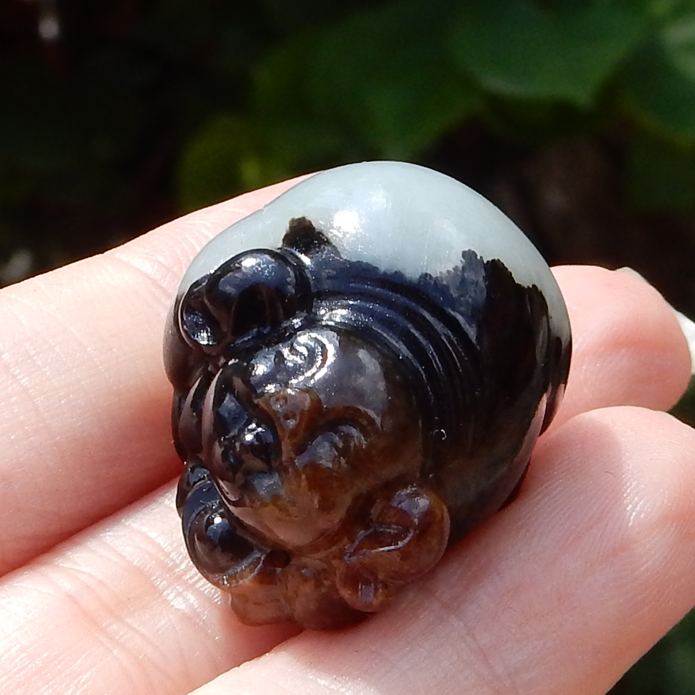 俄罗斯聚红金皮籽料三色猪吊坠