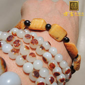 王炸方言品牌和田玉珍稀黄色名品鸡油黄色金包银籽料龟甲手链子R