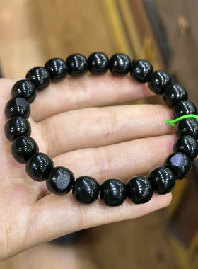 好油润方言和田玉精品佩戴温润新疆黑青籽料9mm老型珠手串手链O