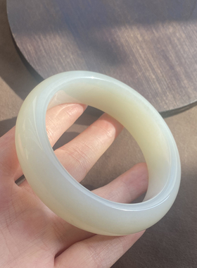 新疆且末料白玉58mm宽版轮胎手镯