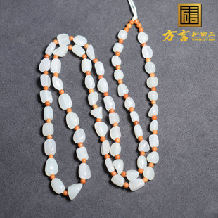 精品特惠方言和田玉佩戴级青海料羊脂白玉原石项链吊坠绳子手串R5
