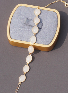 方言和田玉青海料白玉银镶玉手链