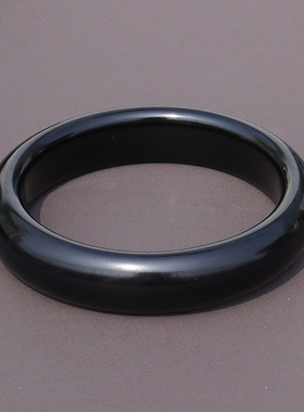 方言和田玉漆黑如墨墨玉籽料手镯