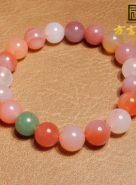 方言和田玉多彩盐源玛瑙小众手串