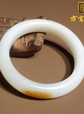 俄罗斯老坑料白玉一口糖55mm手镯