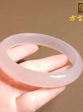 美美哒方言和田玉精品放漏款玉髓桃花粉卡53至62mm女神手镯A2