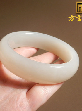 青海老坑料藕粉色卡59mm正装手镯