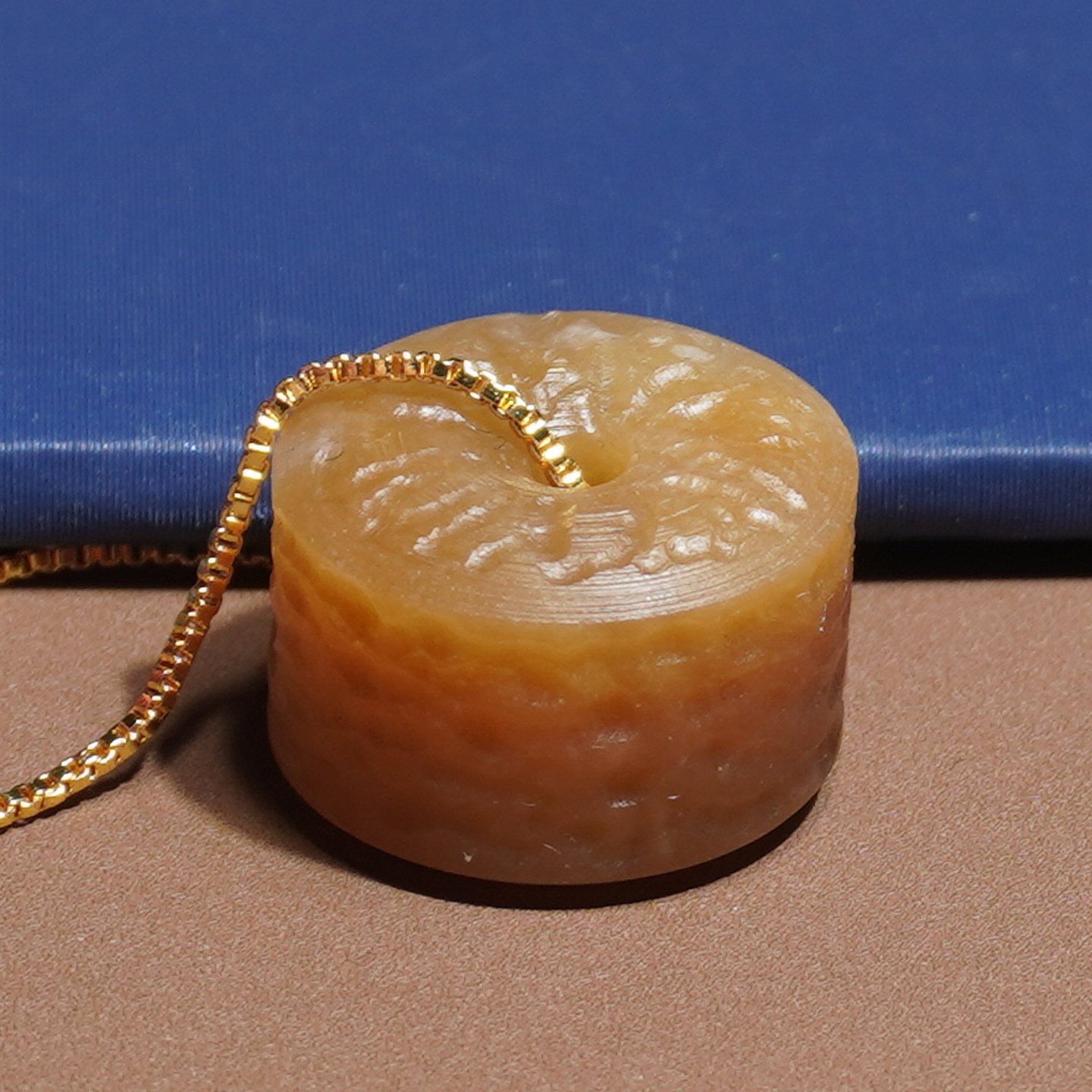 赢麻仅128方言和田玉新疆且末老料黄金糖玉老光桶珠DIY高质配饰A6