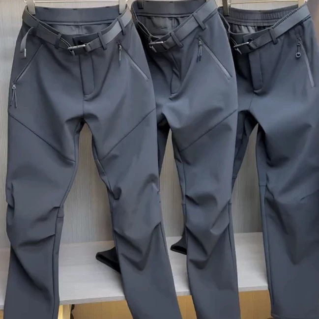 户外冲锋裤男士新款防水软壳休闲裤百搭修身防风长裤筒裤舒适