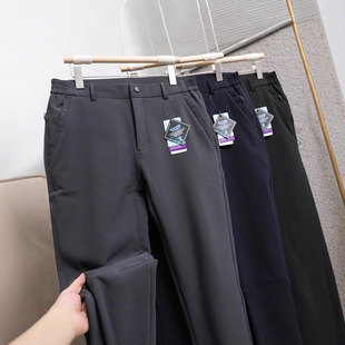 茑系平替锁温科技 防风防水 秋冬男士保暖加绒软壳弹力直筒休闲裤