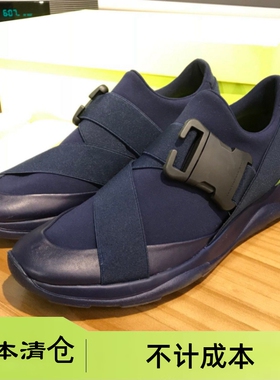 亏本清仓Christopher Kane 设计师品牌男士深蓝色 搭扣休闲鞋