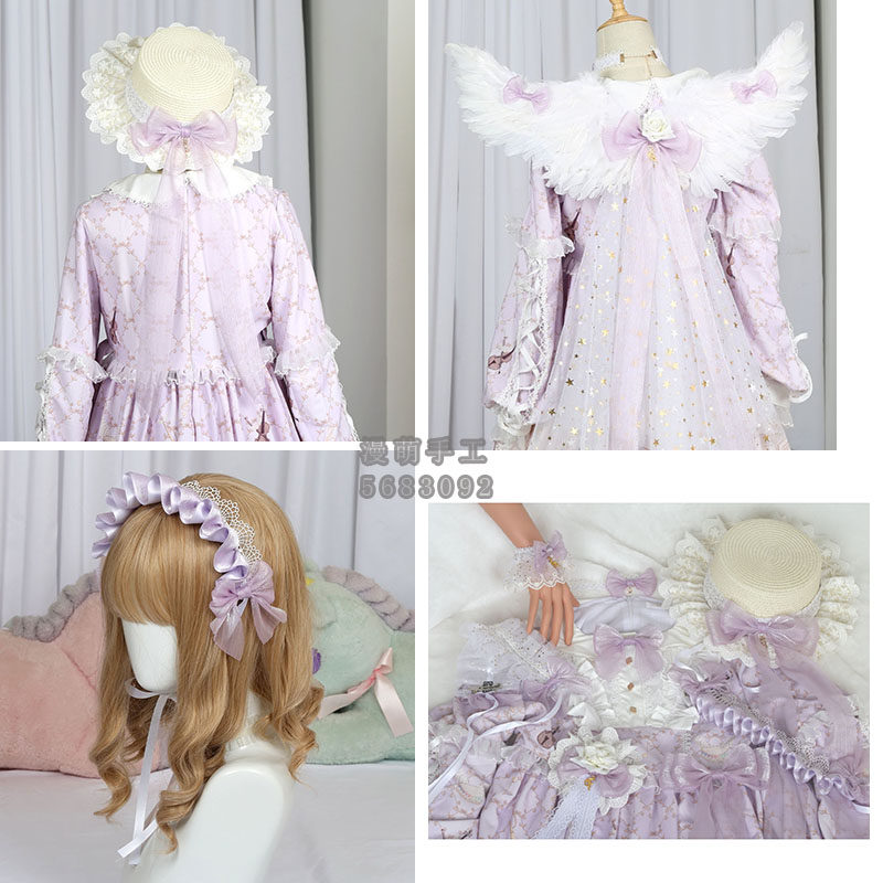 包邮 爱神乐章蓝紫粉发带lolita百搭发饰洛丽塔sax蓝色小物KC发夹