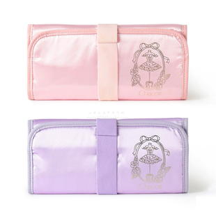 日本代购正品Chacott芭蕾舞蹈足尖鞋包 化妆包旅行缎面卷帘收纳包