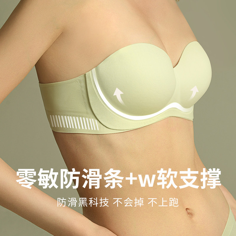 无肩带内衣女防滑隐形抹胸式裹胸内衣夏季薄款无痕小胸文胸罩女