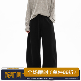 弯刀休闲裤 宽松直筒西裤 男女秋季 cleanfit垂感阔腿裤 新款 男道美式