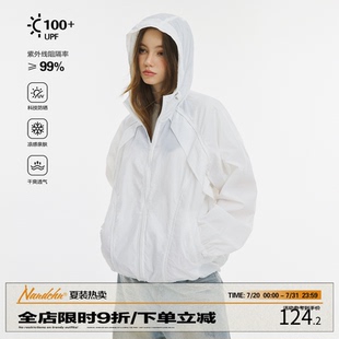 男道美式 透气运动连帽情侣防晒衣 UFP100拼接防晒服男2025新款 薄款