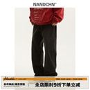 百搭宽松简约休闲长裤 男道春秋新款 男士 潮流水洗直筒牛仔裤 潮 美式