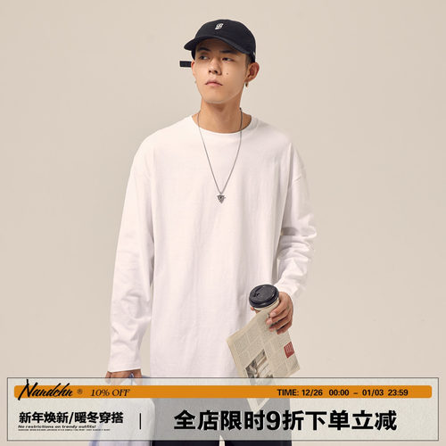 秋季纯色休闲学生套头ins长袖t恤