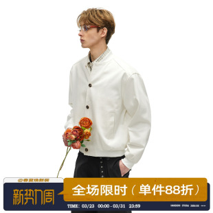 宽松情侣立领夹克外套 休闲开衫 男道美式 vintage棒球服男2026春季