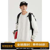 复古潮流宽松运动长袖 男道立体字母印花假两件卫衣男秋季 新款 外套