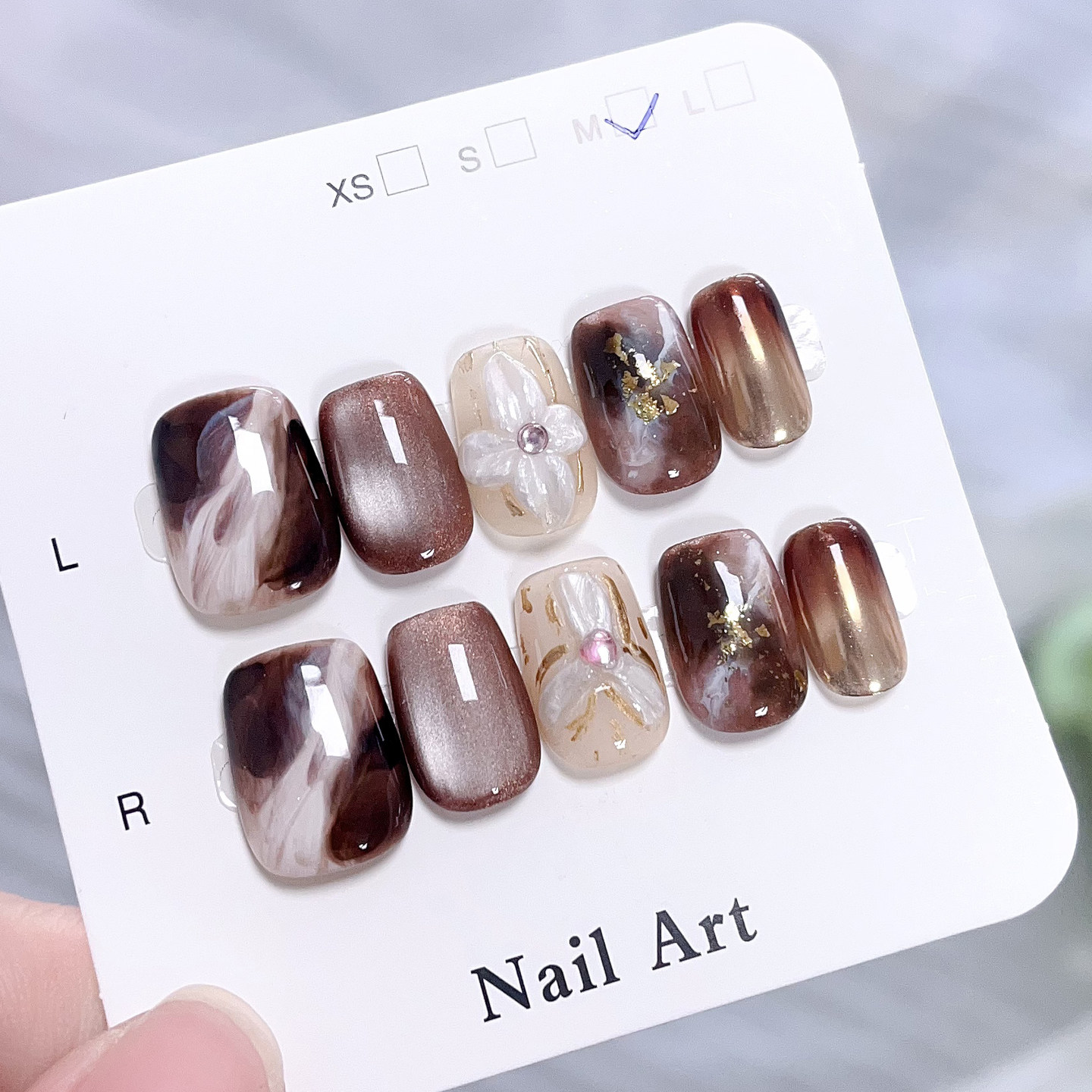 美盖穿戴甲纯手工暖色晕染2026年新款显白高级纯欲风美甲M码,彩妆/香水/美妆工具,穿戴甲/甲片,淘宝优惠券,粉丝福利购,淘宝优惠卷