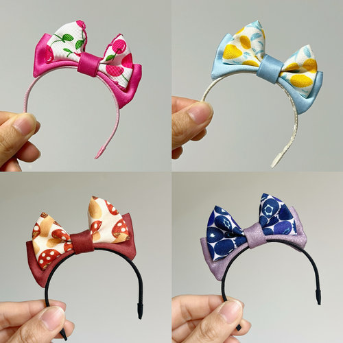 【3件包邮】拉布布labubu挂件马卡龙坐坐派对 拼色蝴蝶结发箍